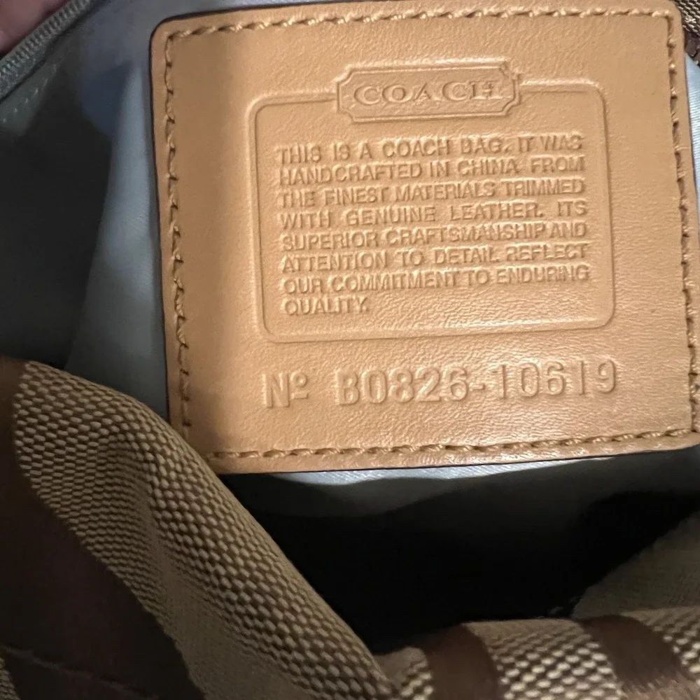 y2k‎ Coach Carly brown/tan signature canvas handbag with silver hardware Medium